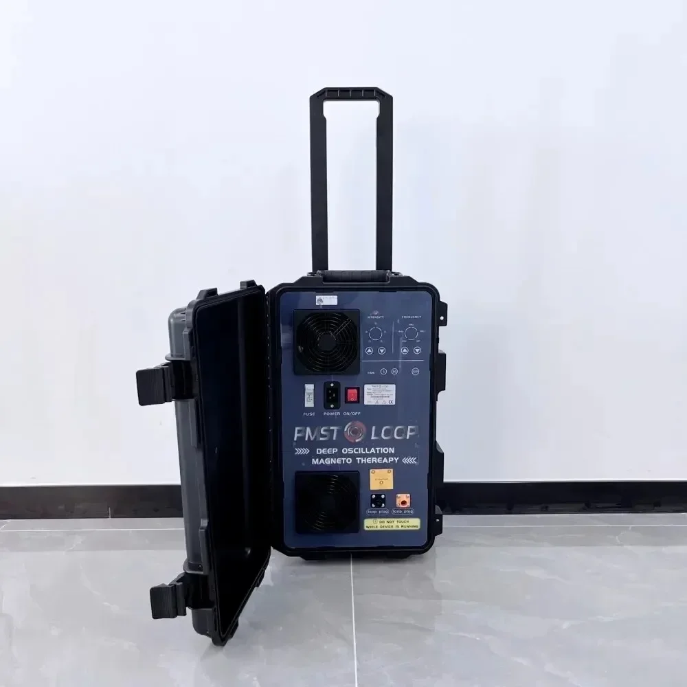 Horses    Pulse Electromagnetic Therapy PMST Machine with Single and Butte  ly Loop for Animals Treatment