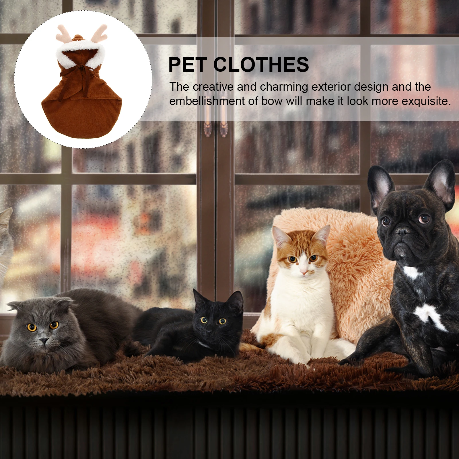 

Pet Cloak Elk Christmas Dog Cape Xs Size Comfortable Material Holiday Costume Pet Cosplay Party Clothes Party Dog Clothes