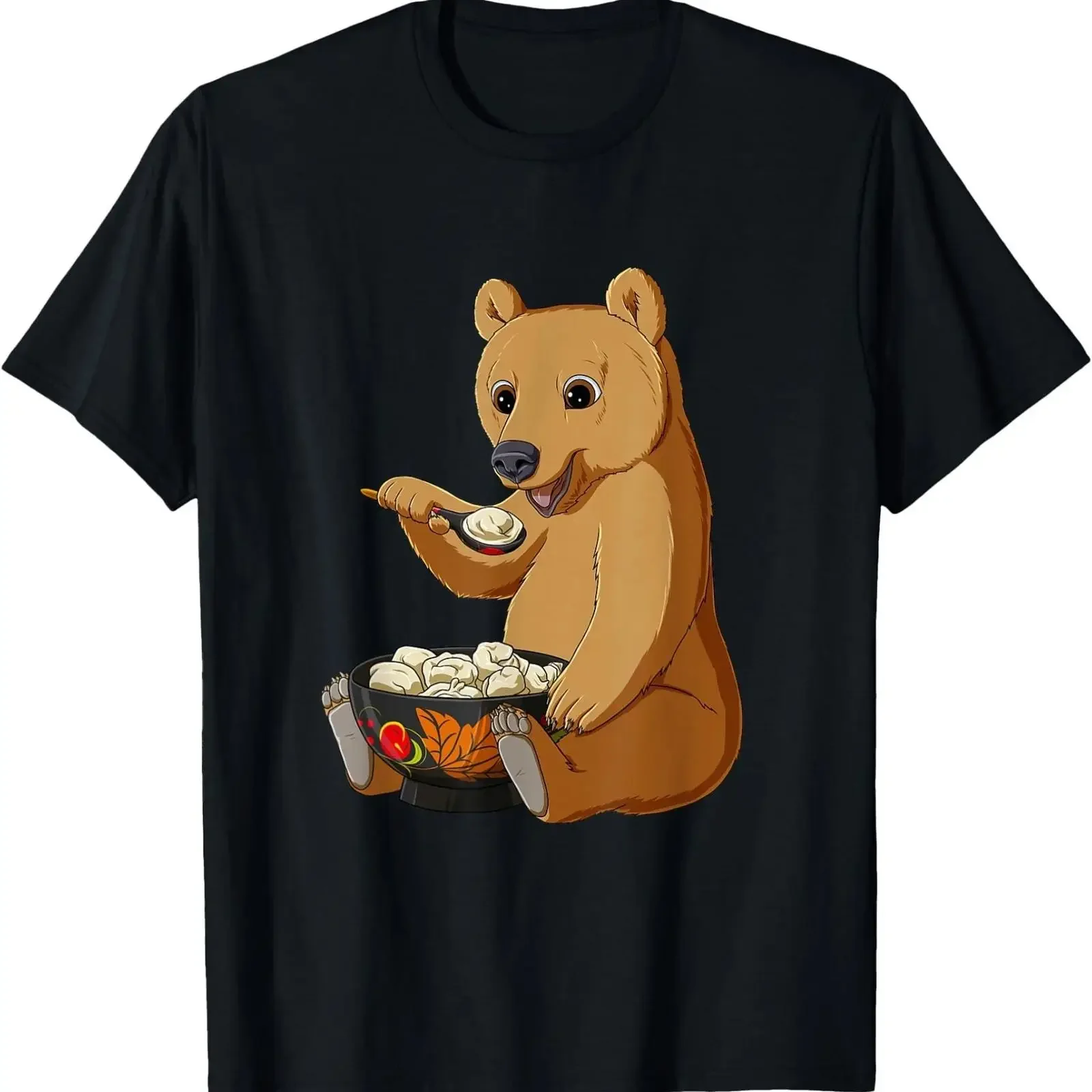 Russischer Bär frisst Pelmeni Knödel Russland T Shirt Bild 1 von 2 vintage Washed Slightly Soft graphic fashion Stylish