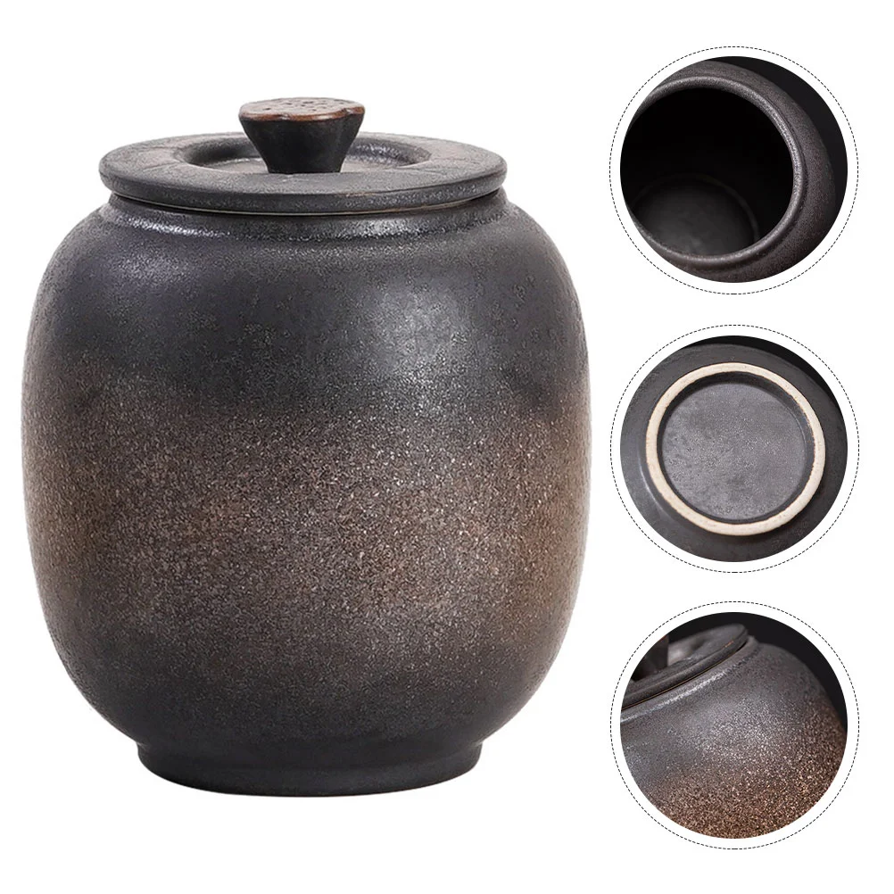 

Vintage Decor Tea Ceramic Canister Japanese Style Leaf Organizer Biscuit Desktop Jar Sugar Container Sealing Loose Baby