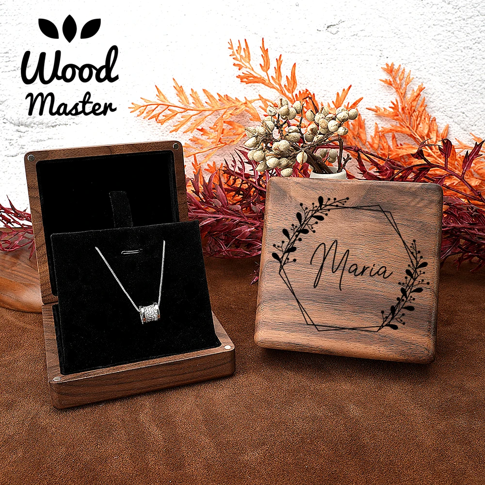 

Necklace Wood Box Jewelry Display Stand Bracelet Stand Wooden Necklaces Easel Showcase Gift Engraving Personalized customization