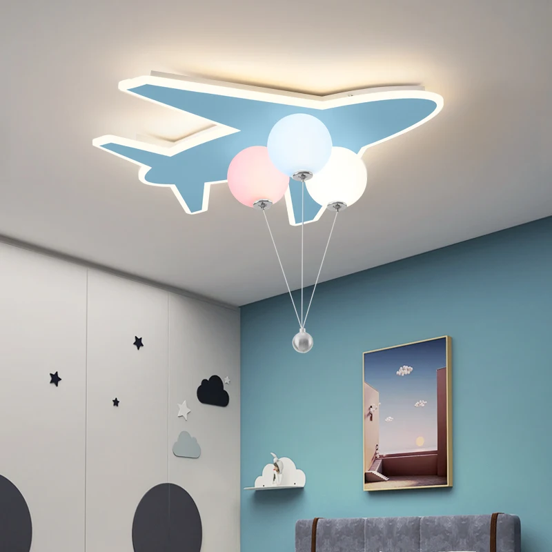 Creative Balloon Chandelier for Children\'s Bedroom Study Room Cloud/Aircraft Pendant Light with Remote Control Interior Lighting