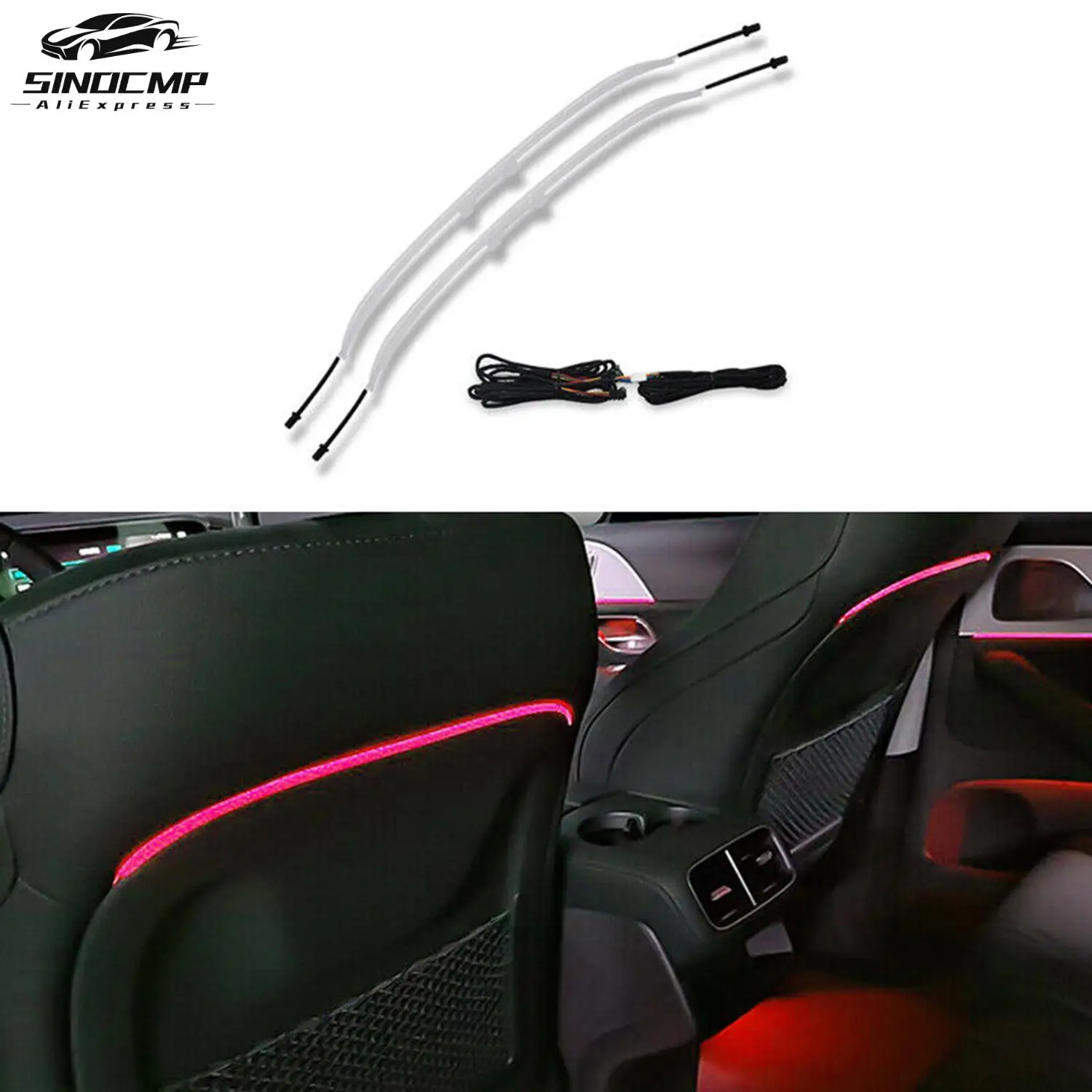 

Set 64 Colors Seat Back LED Ambient Light Backrest Lamp Decorative Lamps For Benz C W205 GLC X253 Atmosphere Light Accessories