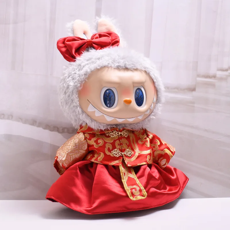 Para Labubu38cm, conjunto de disfraz Tang de Año Nuevo feliz y a la moda, colección de repuesto de ropa de bebé hermosa