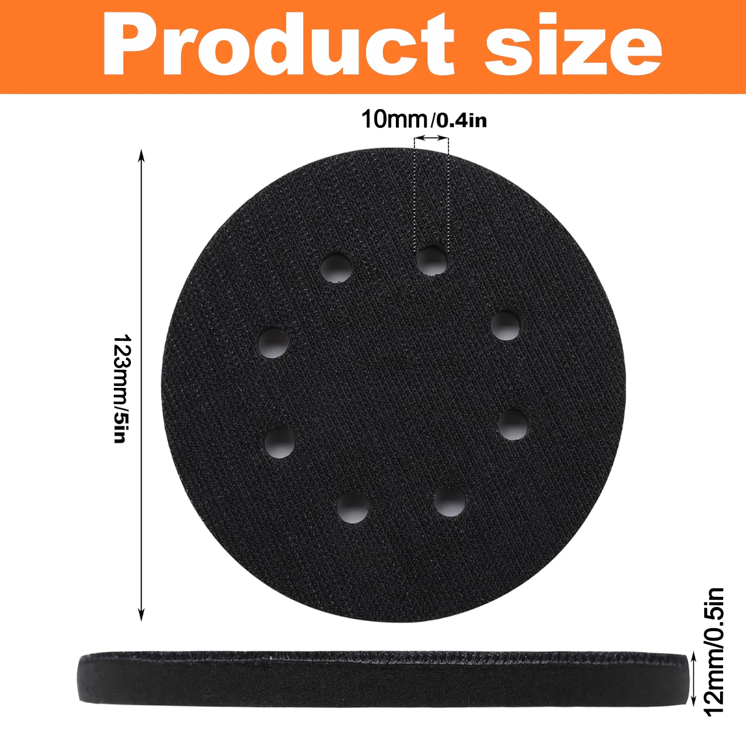 1/3/5pcs 5inch 8-Holes Soft Sponge Interface Pad Hook & Loop Sanding Pads Backing Plate For Sanding Disc 5in Orbital Sander Pads