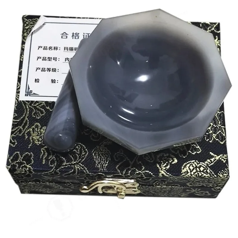 1set Lab Inner Diameter 30mm To 130mm Natural Agate Mortar and Pestle A-GRADE for Chemistry Laboratory Grinding