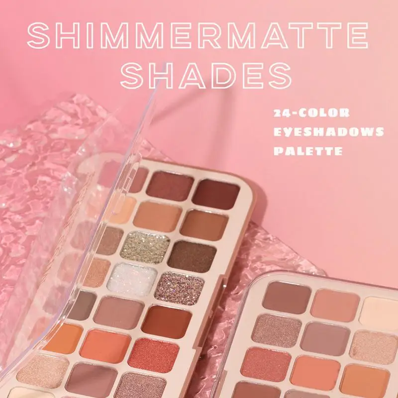 Paleta de sombras de ojos mate 2024, 24 colores, maquillaje impermeable y fácil de aplicar, maquillaje de larga duración, paleta de cosméticos de belleza