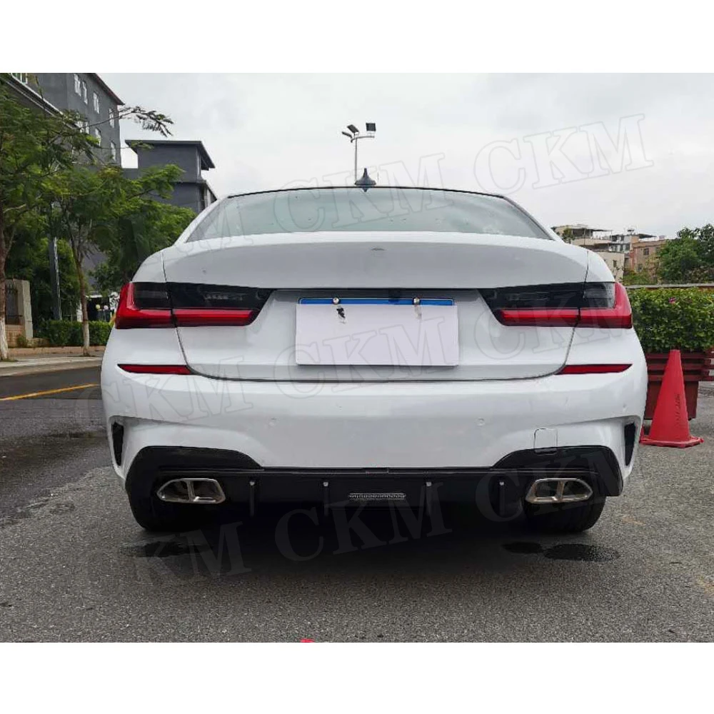 

Dry Carbon Fiber Rear Bumper Lip Diffuser For BMW 3 Series G20 2019 2020 Skid Plate Spoiler Car Body Kits