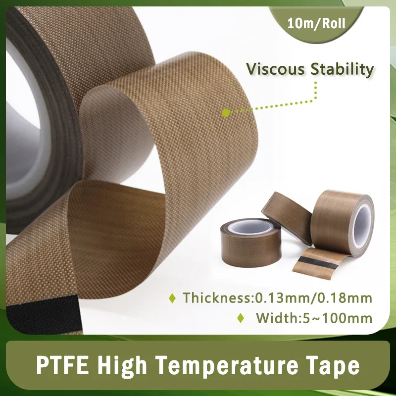 1 Roll Width 10~100mm PTFE Coated Fabric Tape Thickness 0.18mm High Temperature for PTFE Tape Electrical Insulation Tape