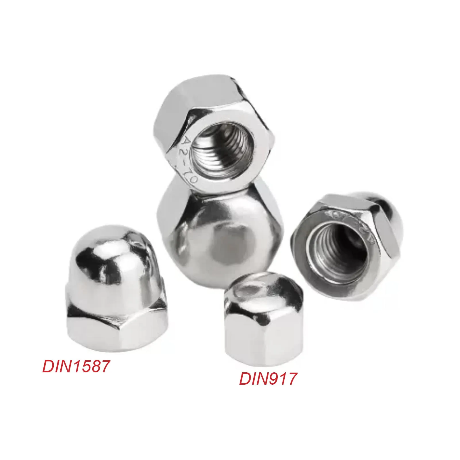 1/10pcs 304/316 Stainless Steel Acorn Cap Nuts, DIN1587 Domed Decorative Cover Nut M3 M4 M6 M8 M10 M12 Blind Hex Fastener DIN917