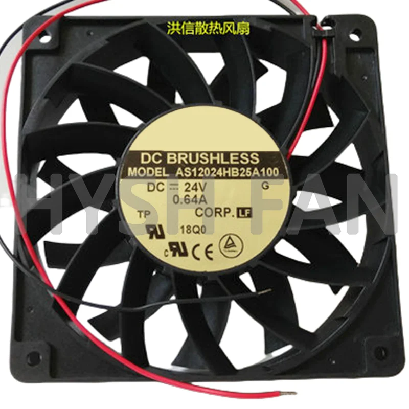 Ventilador do inversor 12025 AS12024HB25A100, DC24V, 0.64A, 12cm