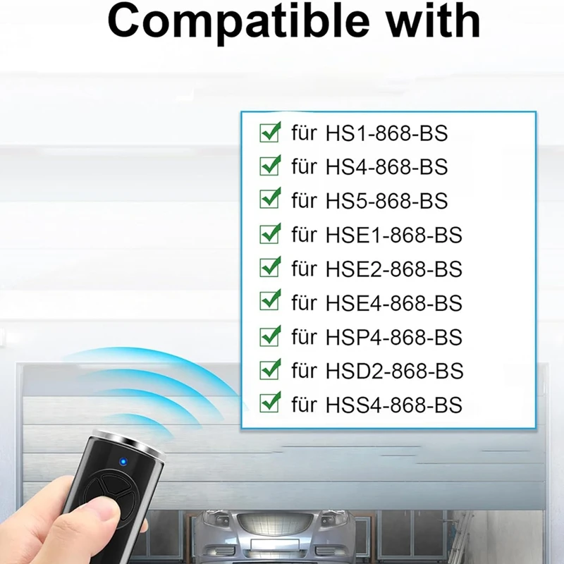 FULL-868Mhz 차고 오프너 리모컨, Hormann 핸드헬드 송신기 HSE2-868-BS, HSE-4-868-BS 3 개