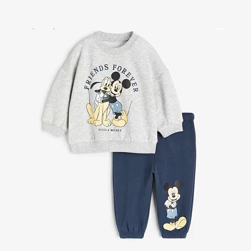 Lion Printed Kids Tracksuits Spring Autumn Clothing Loose Fashion Cartoon Children Sweatshirt Long Sleeve Suit Boys Set Disney