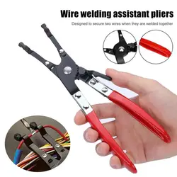 Alicates de soldadura universales para vehículos, abrazadera de soldadura de alambre de Metal, sujeción de 2 cables, herramientas de reparación de mantenimiento de automóviles