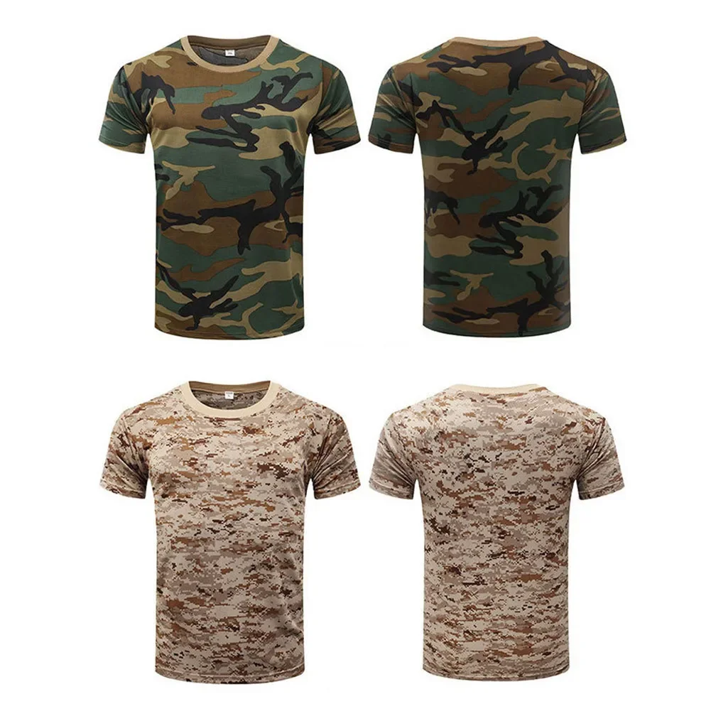 Camouflage Shirt Short Sleeve Men's Quick Dry Combat T-Shirt T Shirt Camo Outdoor Hiking Shirts