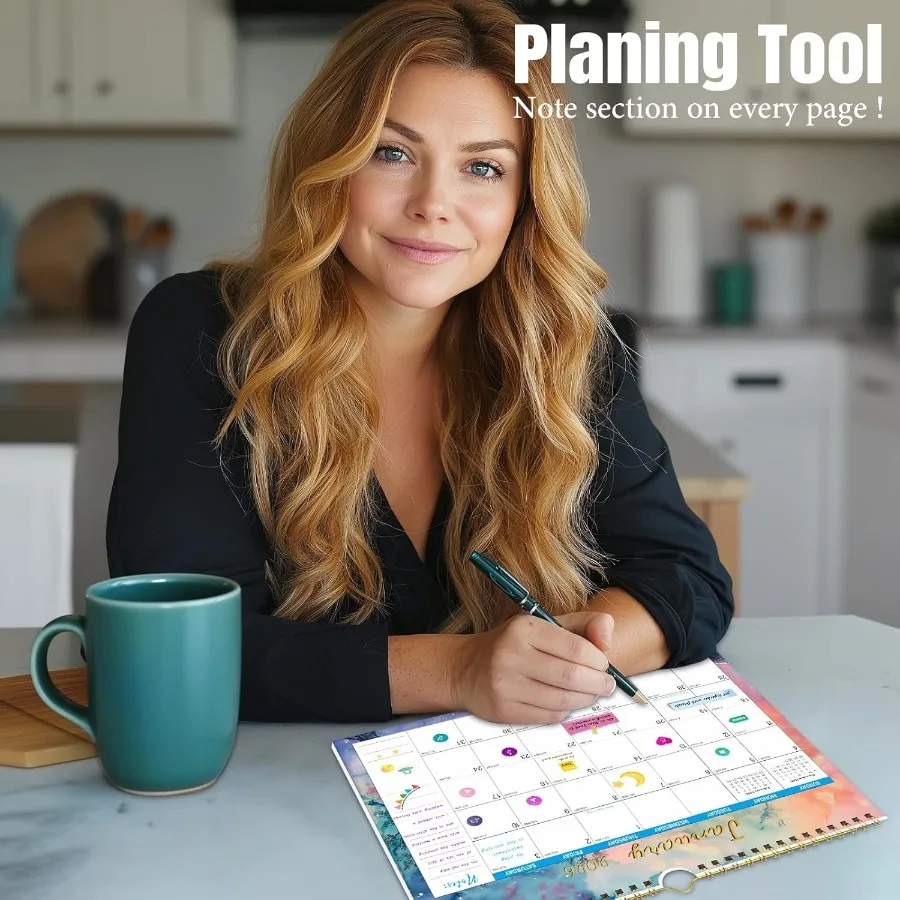 2026 تقويم الحائط 18 تقويم الحائط الشهري لسطح المكتب 20252026 يوليو 2025 إلى ديسمبر 2026 11 "x 8.5" مخطط جدار الثلاجة المغناطيسي لـ