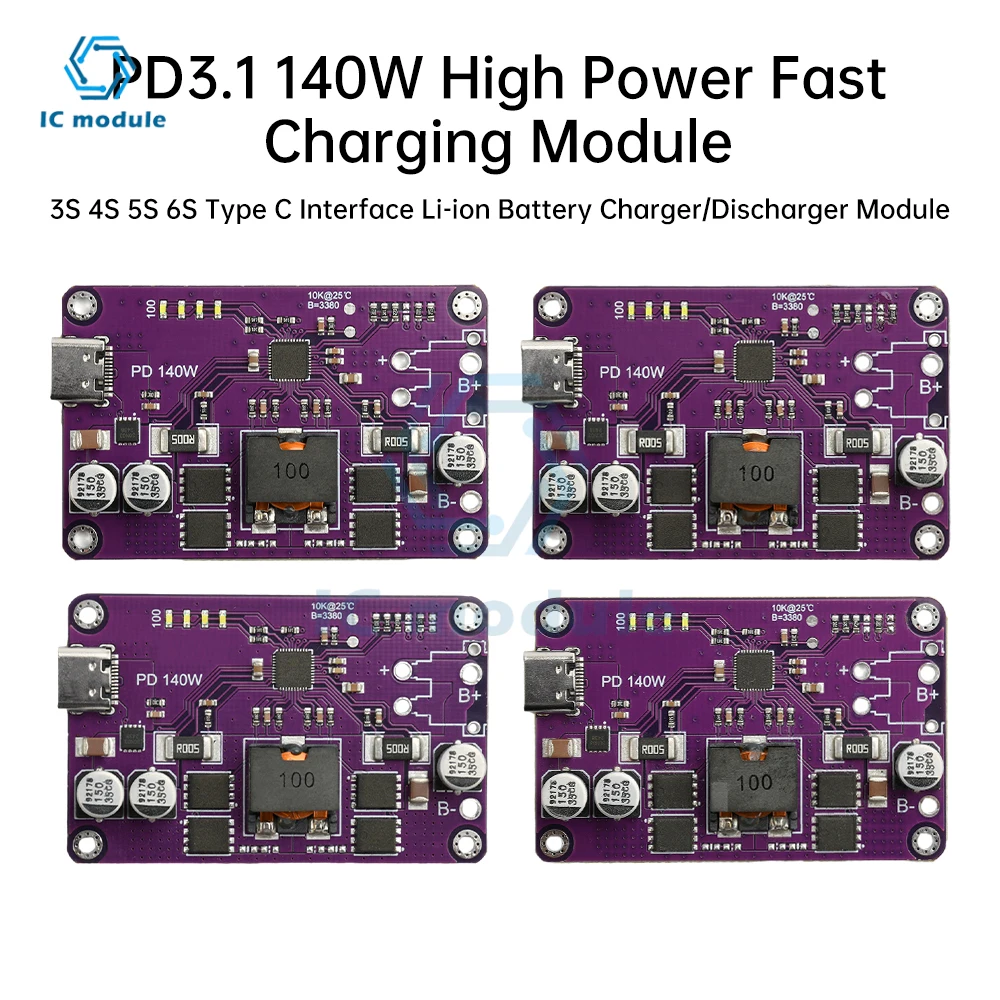 

3S 4S 5S 6S Type C PD3.1 140W High Power Fast Charger Module Lithium Battery Charging And Discharging Module