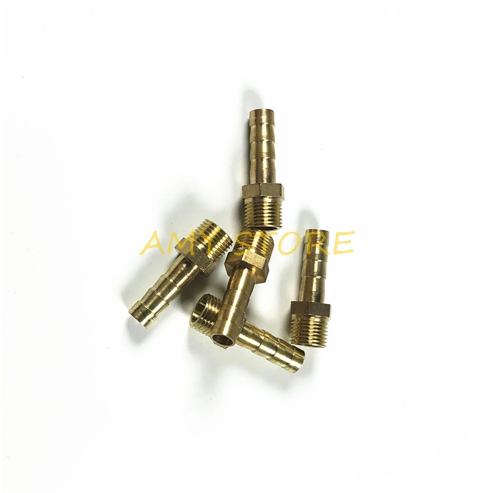 Lot5 Hose Barb ID 4mm x M6 6mm Metric Male Threaded Brass Coupler  Adapter Splicer Connector fitting for Fuel Gas Water