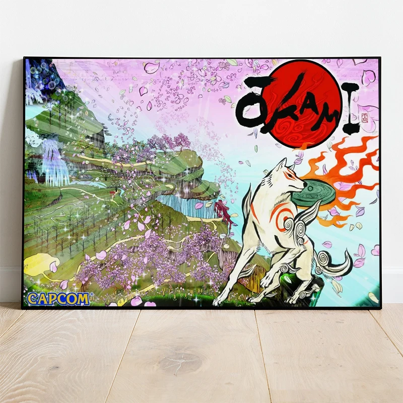 Hot Action Adventure Game Okami Posters and Prints Canvas Printing Vintage Wall Art Picture for Gaming Room Home Decor Gifts