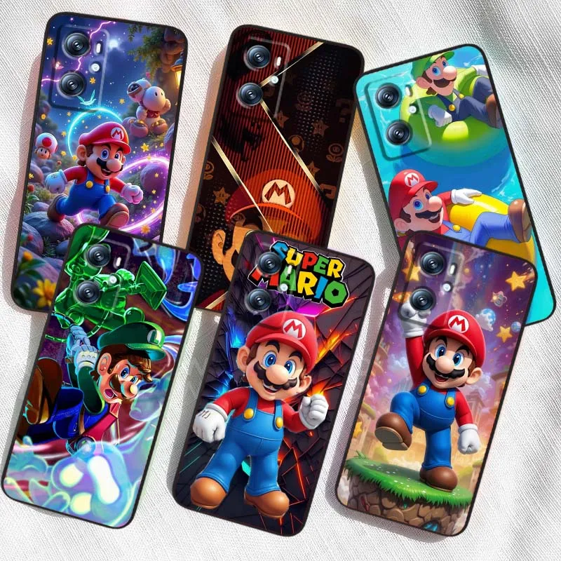 

M-Marios Cartoon Cute Phone Case For OPPO Reno 7 A96 A40 A58 5 6 Realme GT A74 A78 Neo2 A74 A78 Find X5 X3 X7 X8 Black