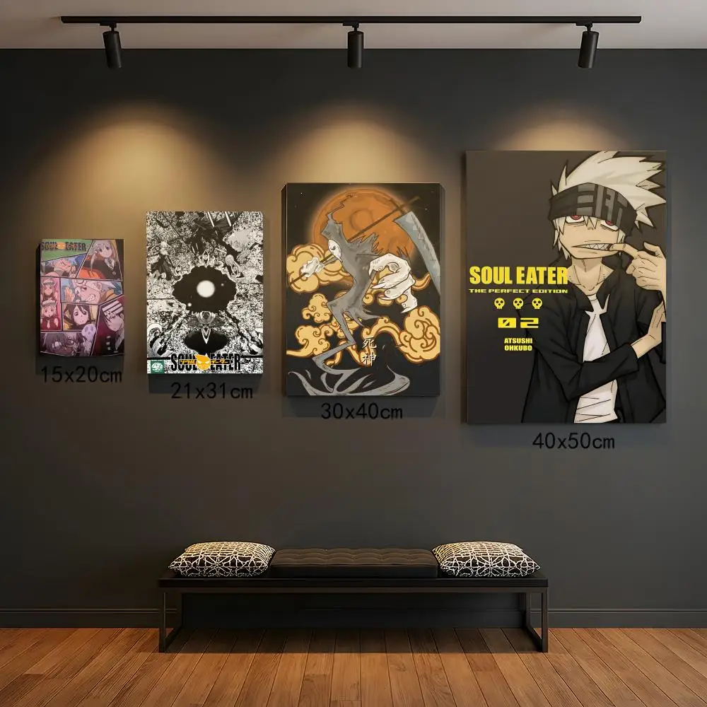 Klassisches Anime Soul Eater Poster, hochwertige, selbstklebende HD-Wanddekoration – zum Abziehen und Aufkleben, rückstandsfrei