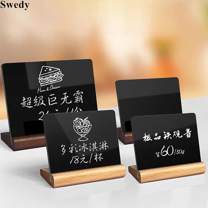 100x85mm Small Tabletop Chalkboard Signs Stand Mini Price Blackboard Bread Restaurant Food Menu Kids Message Board Stand