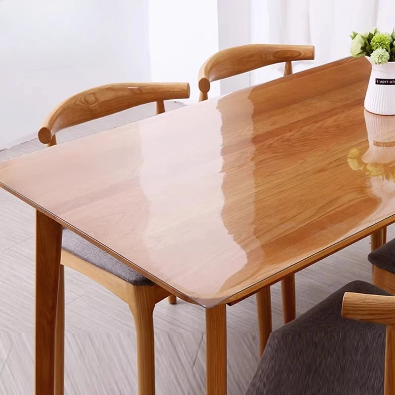Waterproof, anti-scalding and oil-proof leave-in plastic transparent soft glass dining table rubber mat