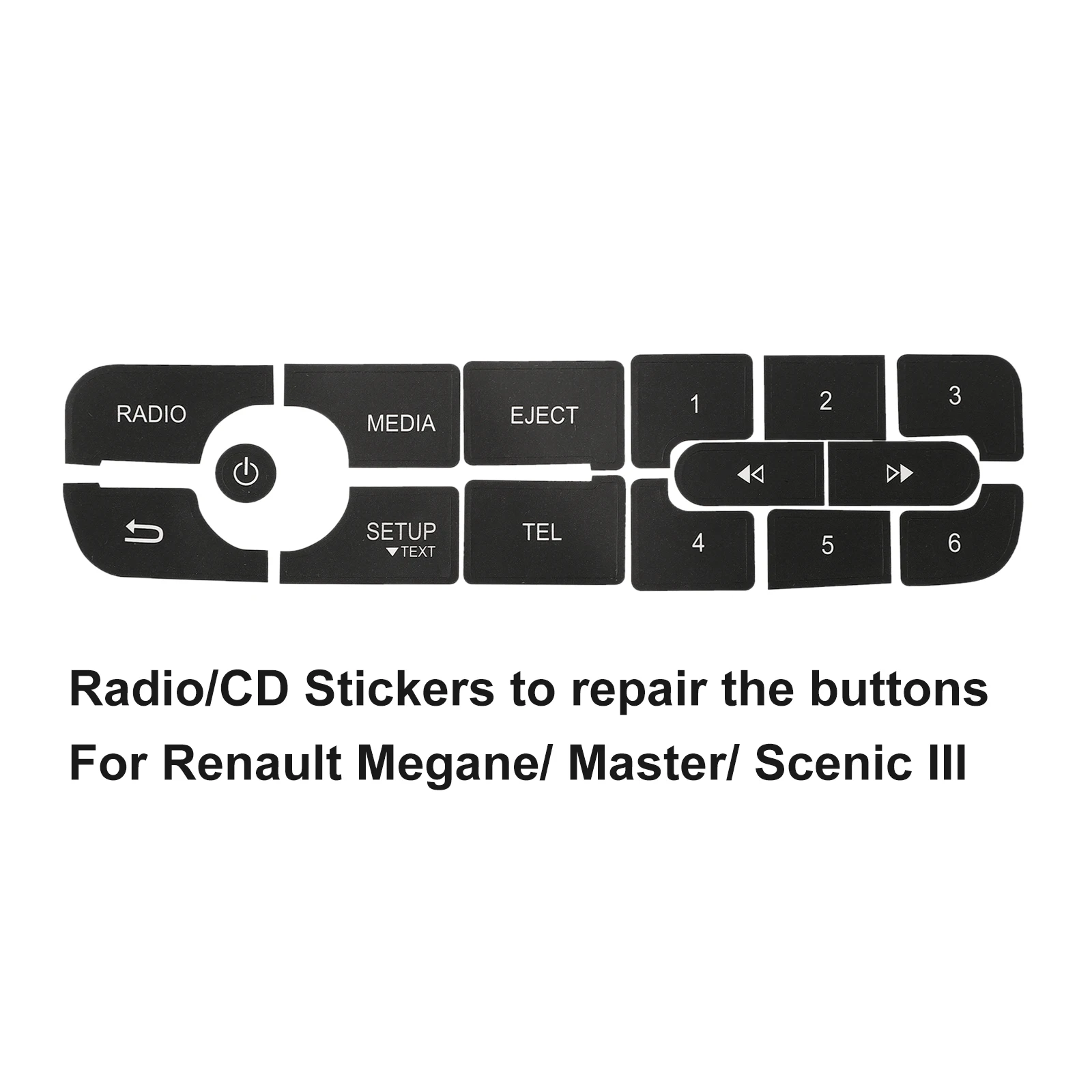For Renault Car CD Radio Audio Button Repair Decals Sticker For Renault Megane FOR Master FOR Scenic 3 150X50MM For LHD CAR
