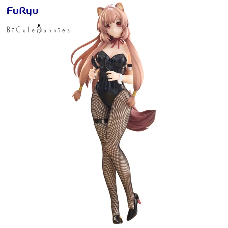 FuRyu BiCute Bunnies The Rising Of The Shield Hero Season 3 Raphtaria Black Silk Bunny Girl 30CM Anime Action Figures Model Toy