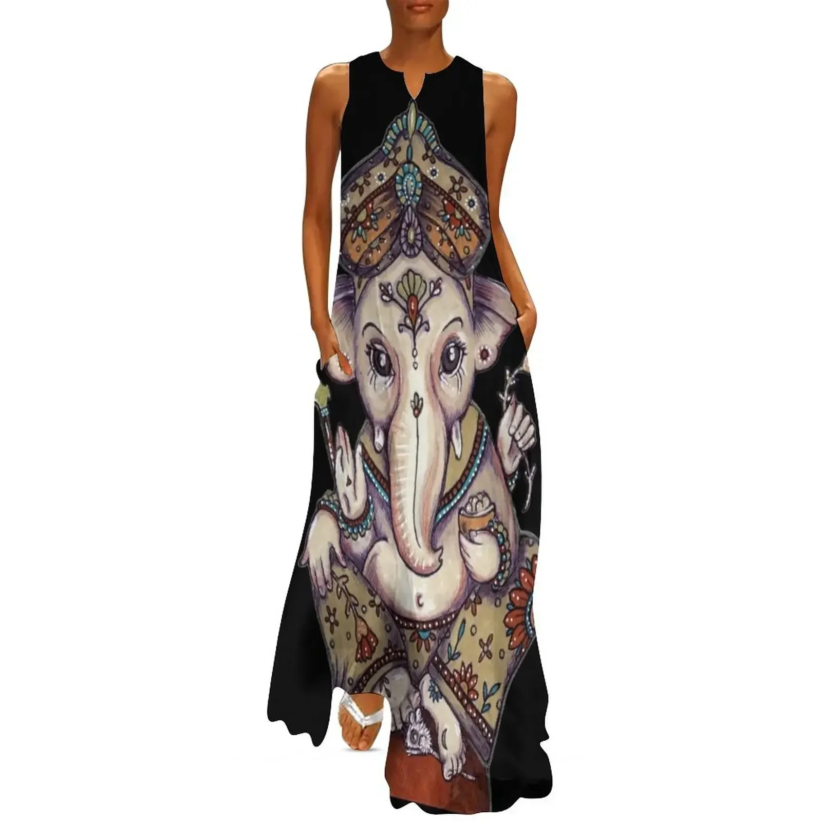 

Ganesha Long Dress beach dresses elegant chic women dresses promotion summer dress women 2025 Female dress