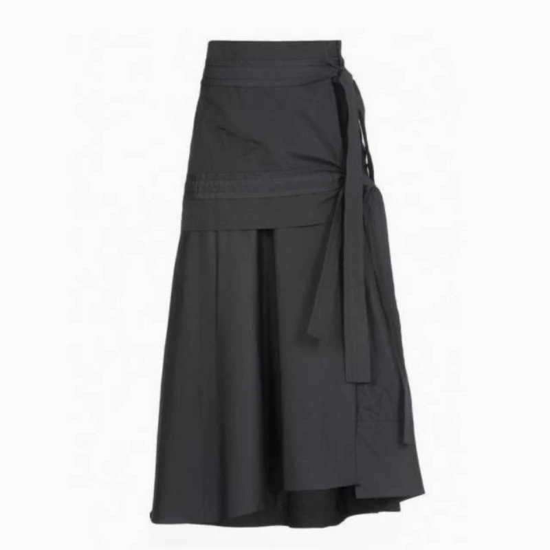 

Deeptown Preppy Style Gray Long Skirts Women Japanese Style Harajuku Midi Skirt Vintage Asymmetrical Casual Aesthetic Skirts
