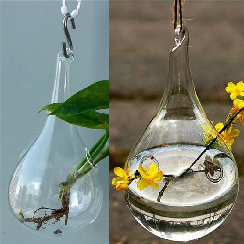 Vase en verre transparent en forme de boule, jardinière de fleurs, pot de terrarium pour plantes, bouteille hydroponique, décoration florale