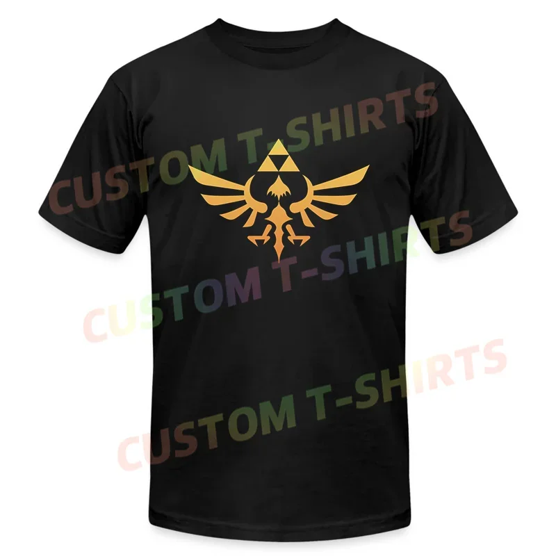 2024 Summer Men T Shirt Casual Hyrule T-Shirt Black The Legend of By Zeldas Graphic Short Sleeves 100% Cotton S-3XL Cool Tee