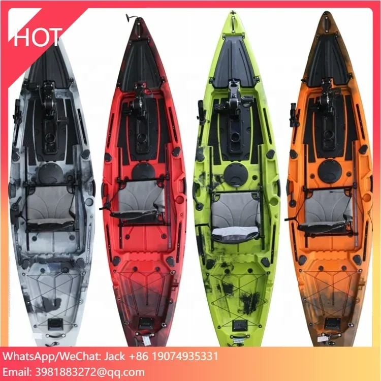 CE Certified Unique Design 12FT Best Pedal Fishing Kayak,Single Seat Plastic Kajak,Fishing Canoe/Kayak On SALE Logo Customized