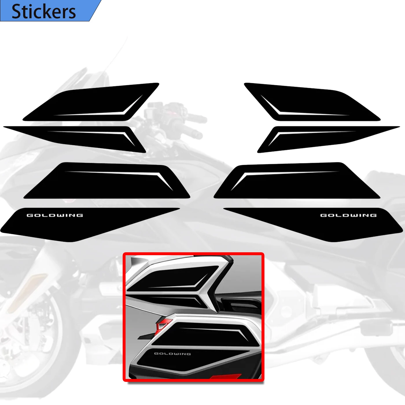 For HONDA Goldwing GL1800 GL 1800 Tour Trunk Luggage Cases Tank Pad Protection decals adhesive Stickers