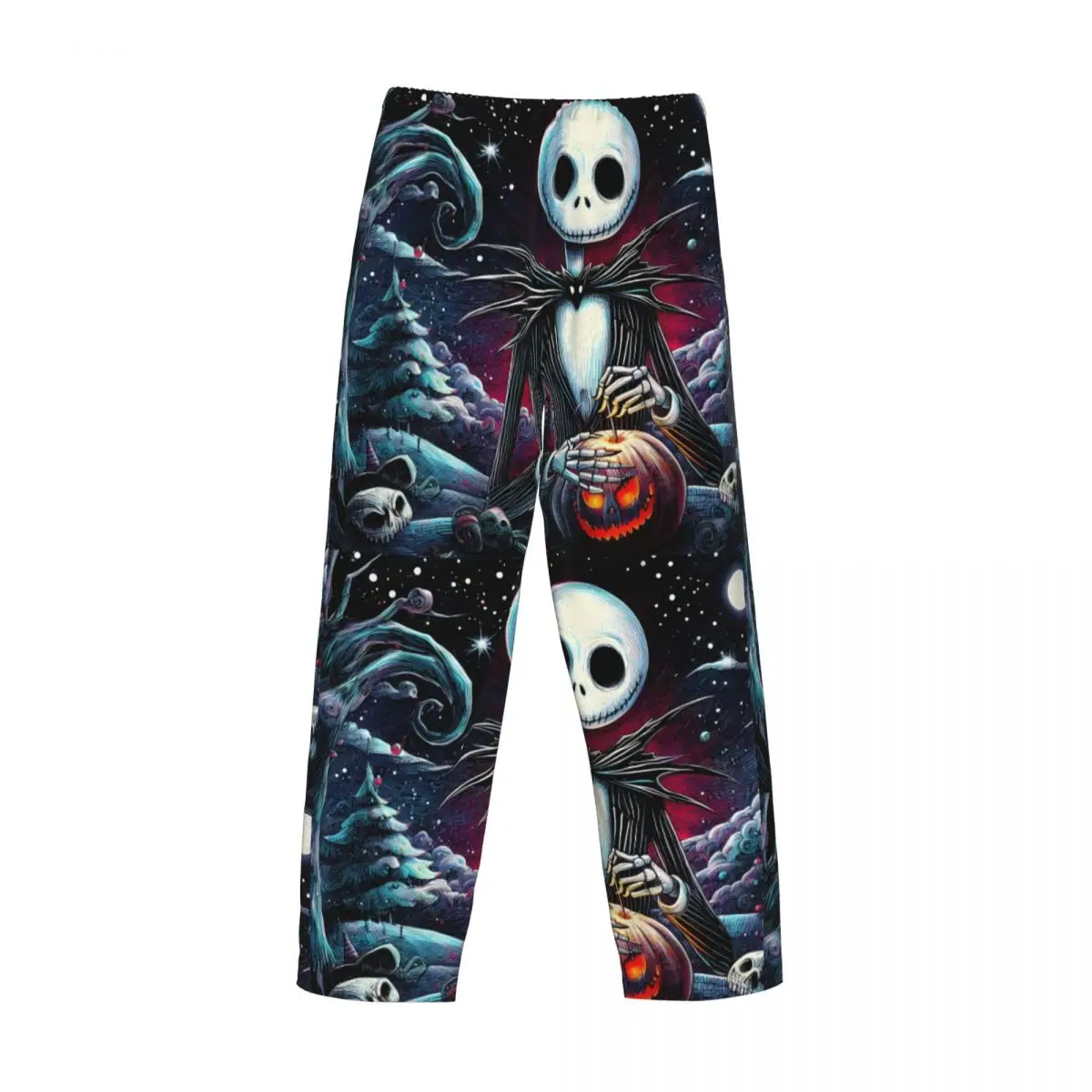 Custom Print The Nightmare Before Christmas Pajama Pants Men\'s Jack Skellington Art Sleep Sleepwear Bottoms with Pockets