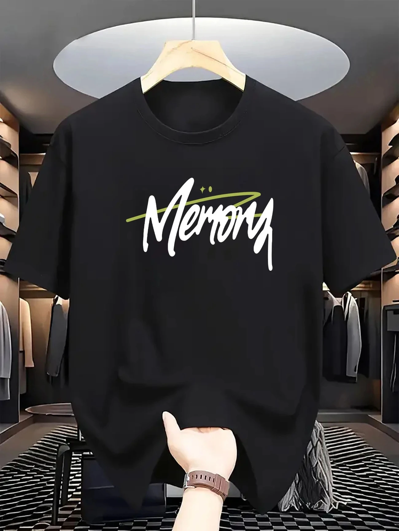 

2025 Summer New Men 100% Cotton Personalized Letter Printing Short Sleeve Outdoor Sports Leisure and BreathableT-shirt