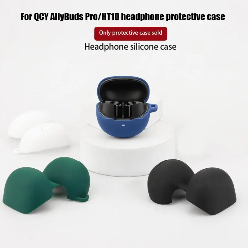 Silicone case For QCY AilyBuds Pro/HT10 Case Anti-drop Silicone Earphone Cover Earphone Holder Case Storage Carrying Hard Case