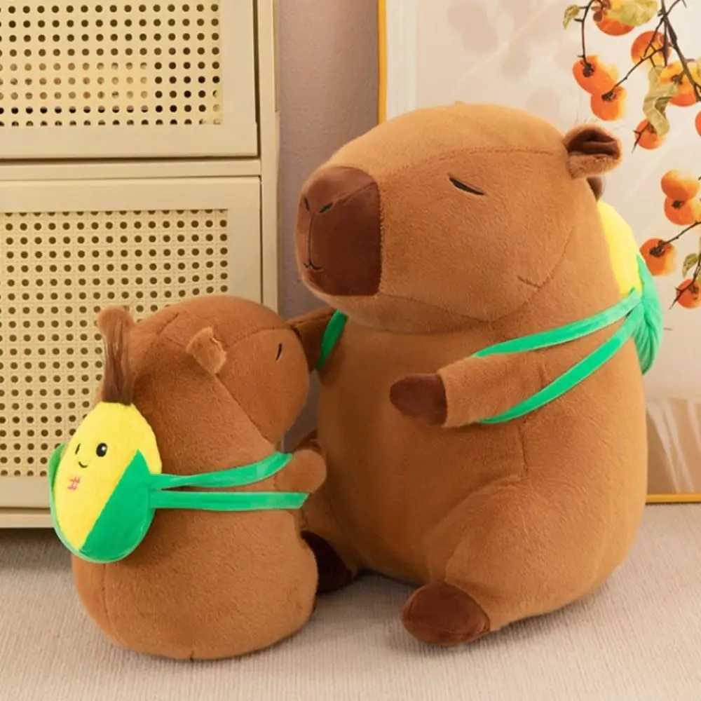 Kreativer Mais-Rucksack, Mais-Capybara-Plüschtier, Simulation, flauschiges Capybara-Plüschtier, 25 cm, weiche Capybara, flauschige Puppe, Weihnachten