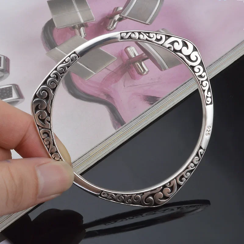 New Arrival Tibetan Silver Color Bracelets Women Cuff Bracelet Bangle Hot Sale Luxury with Stamp Jewelry