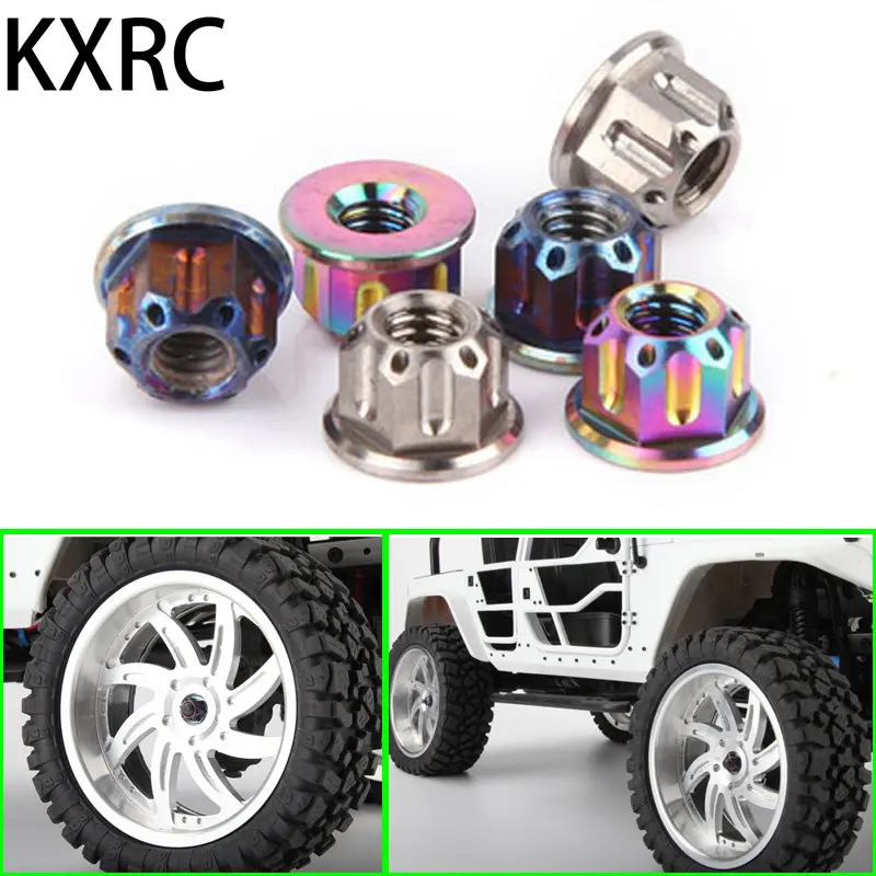 

Titanium Alloy M4 Hub Nut for 1/10 RC Crawler Drift Car Traxxas TRX4 Defender AXIAL SCX10 RC4WD D90 90046 TRX6 TF2 Cherokee Part