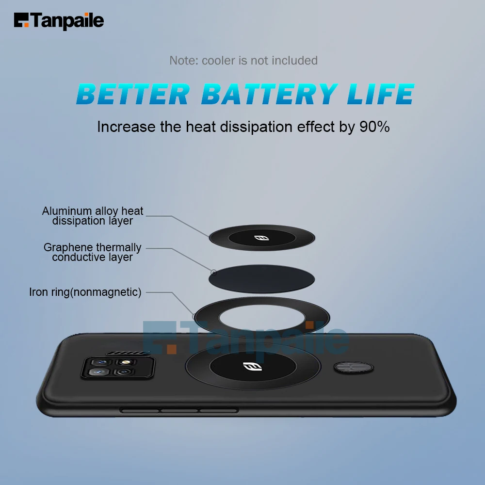 Tanpeile- For ZTE Nubia Red Magic 7 Pro/ 7S Pro Cooling Case Soft Silicone Magnetic Shockproof Gaming Heat Dissipation Funda - view 3