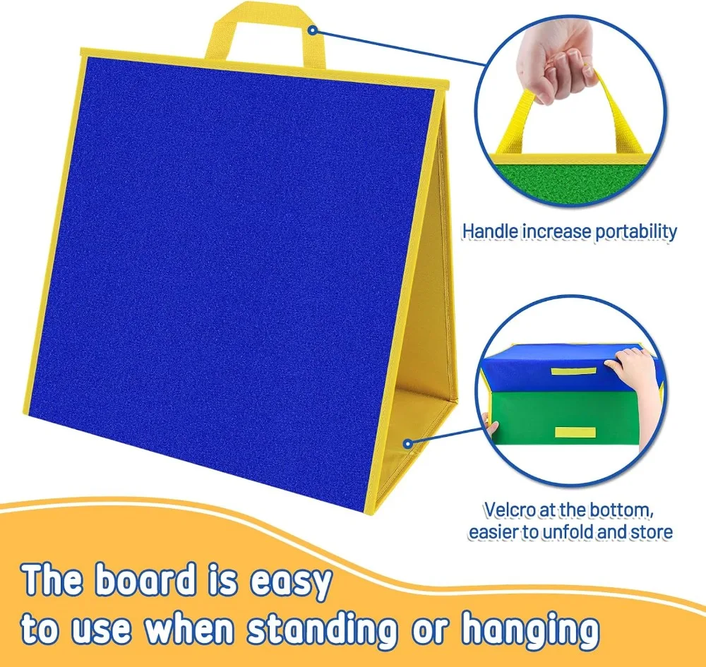 17"x17" Felt Board for Toddlers, Flannel Board for Interactive Storytelling, Visual Schedule & Learning Activities view 5