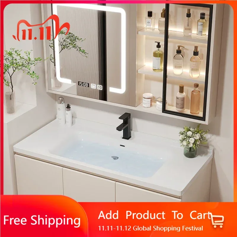 

Show Service Bathroom Cabinet Jewelry Mirror Sink Makeup Washbasin Shelves Space Saving Ergonomic Vestidores Backyard Furniture