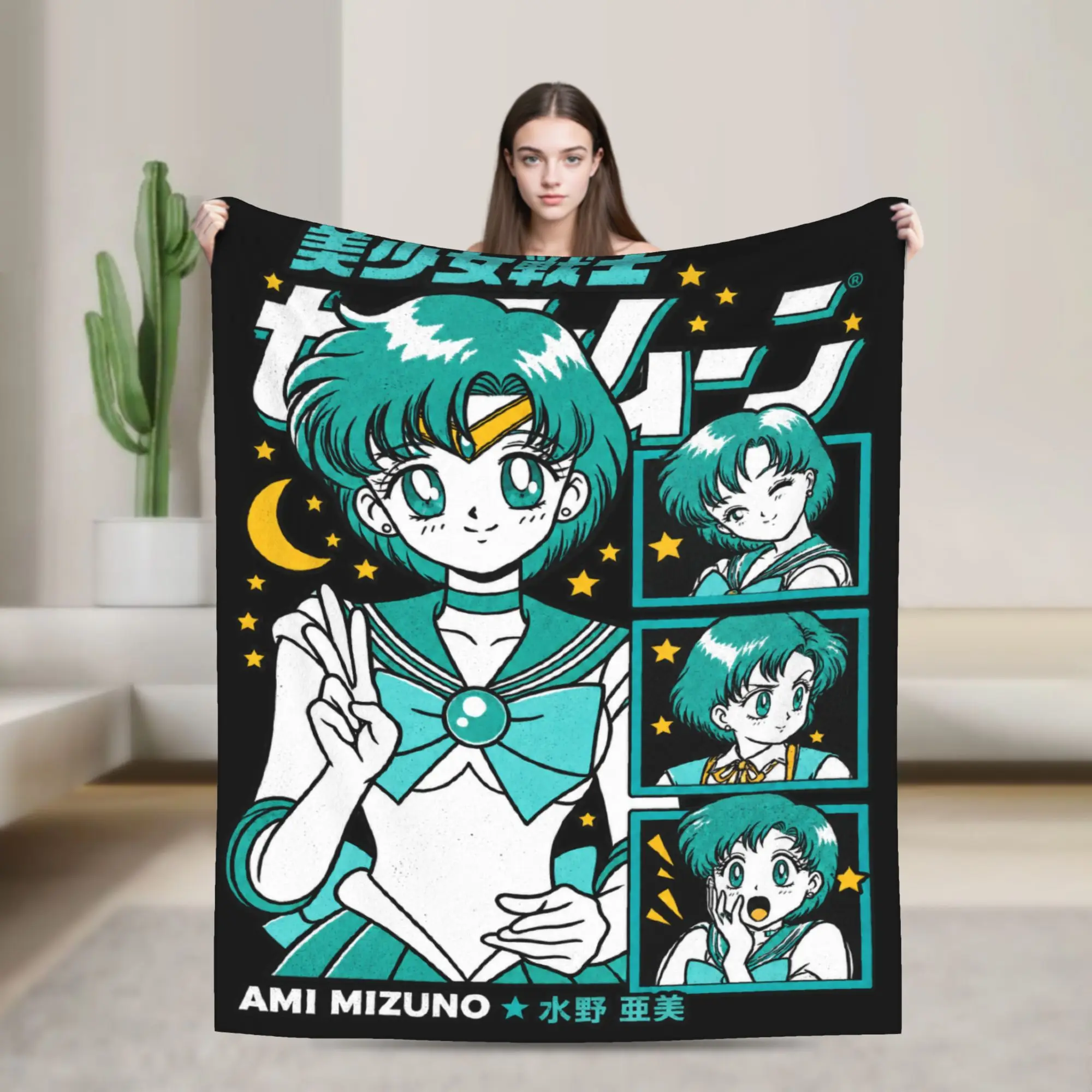 Sailors Moons Anime Flannel Blanket  Super Soft Bedding Throws for Couch Bed Airplane Comfortable Bedspread Sofa Bed Cover