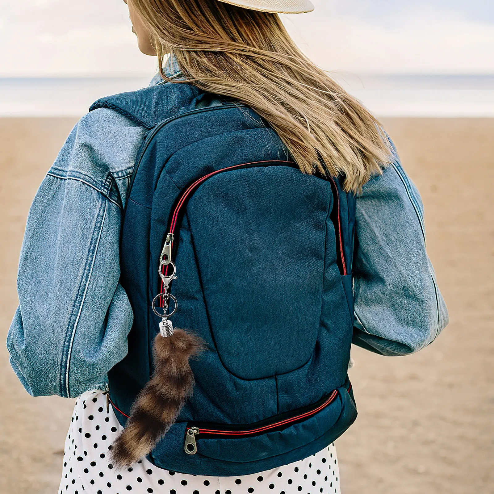 

Large Realistic Fox Tail Keychain for Handbag Backpack Phone Decor Versatile Fashion Accessory Animal Theme Costume Charm Unique