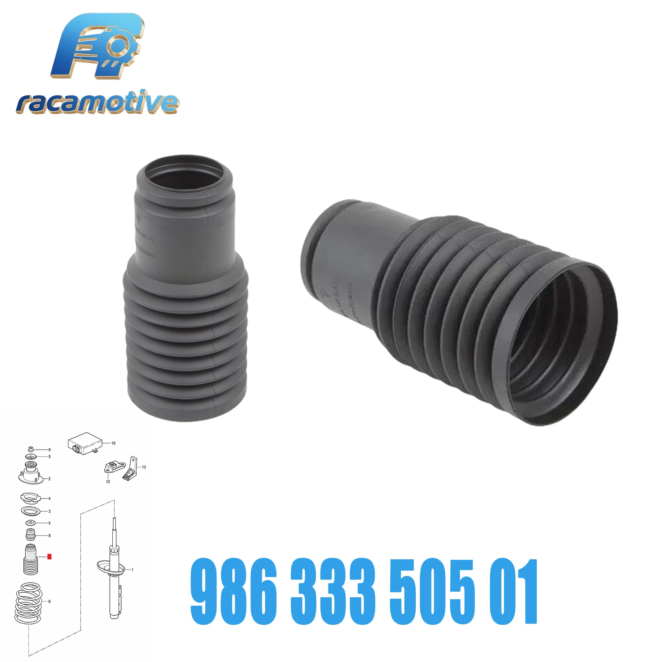 Picture 4: New 98633350501 for Porsche 911 Cayenne Boxster Cayman 1 Pair Shock Absorber Coil Spring Dust Cover 986 333 505 01.