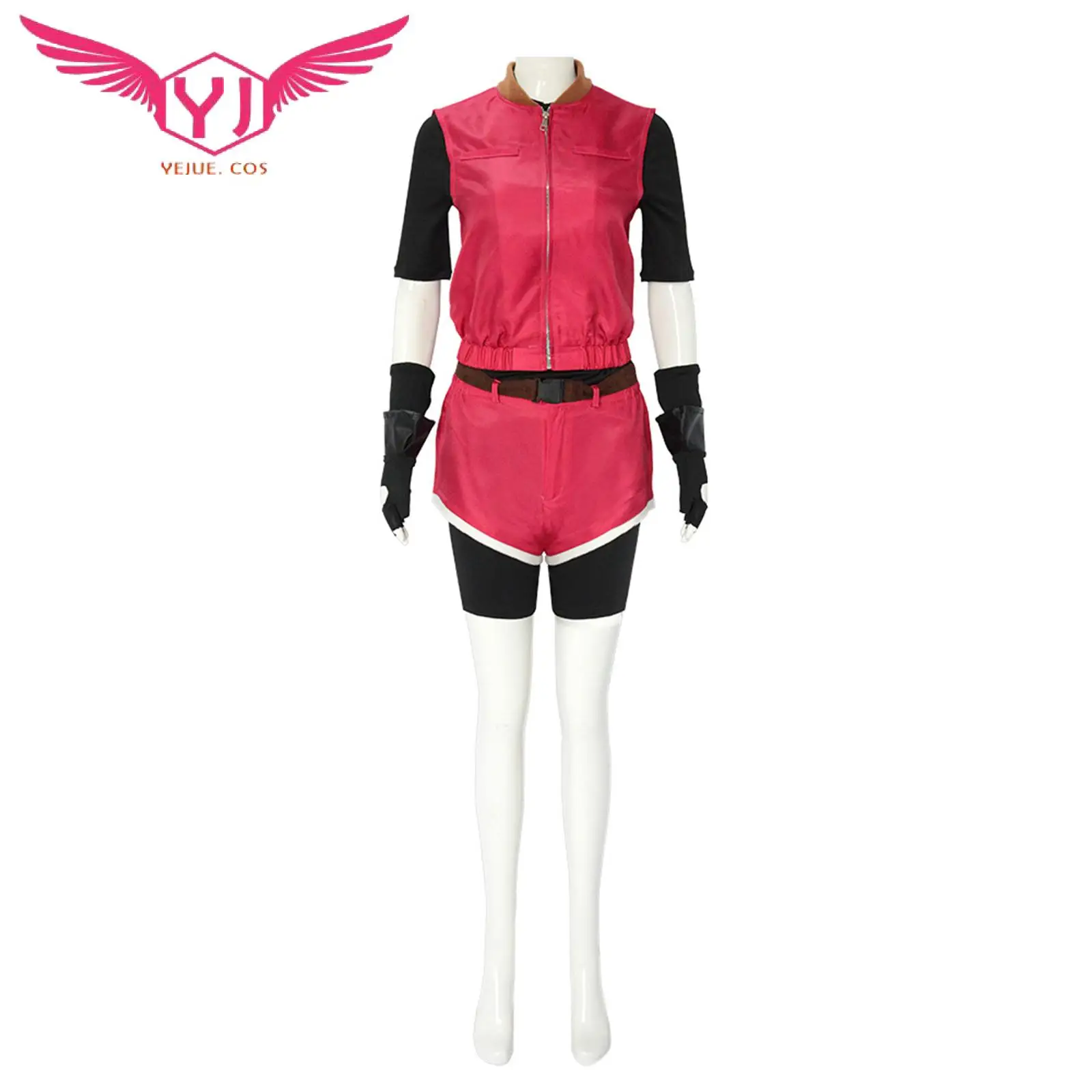 Game Claire Redfield Cosplay Costume Uniform Sports Wear Top Shorts for Women Lady Halloween Carnival Performance Outfit