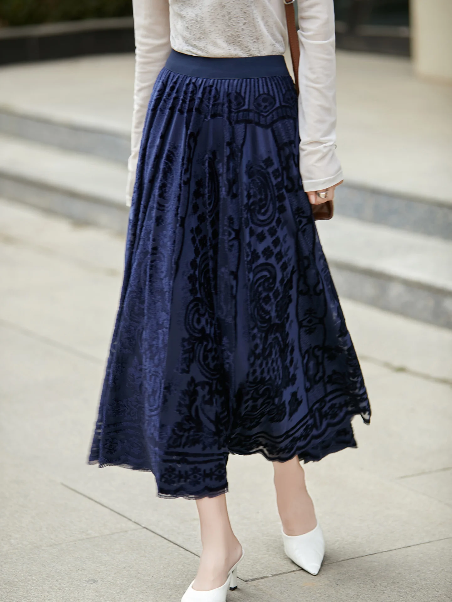 

Ретро-юбка А-силуэта женская с высокой талией, длинная, облегающая, повседневная, не мнущаяся, стандартного кроя