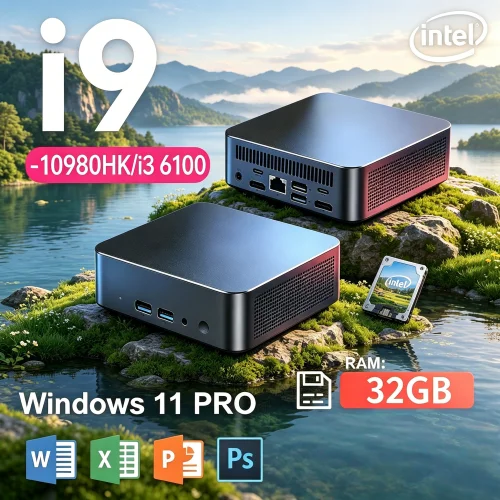 Novate 2026 Premier Drop Mini PC Core I9 10980HK/ I3 6100 Processor Windows 11 Pro 32GB RAM 1TB 2TB SSD WiFi 6 Bluetooth 5.2